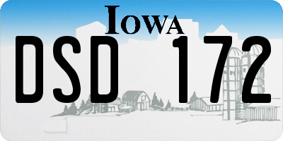 IA license plate DSD172