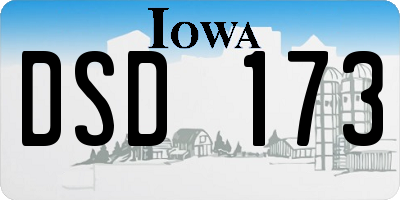 IA license plate DSD173