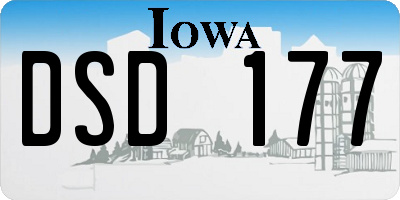 IA license plate DSD177