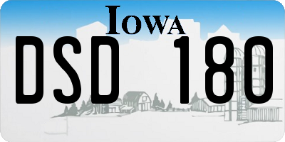 IA license plate DSD180
