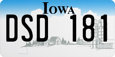 IA license plate DSD181
