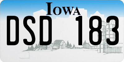 IA license plate DSD183
