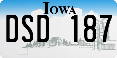 IA license plate DSD187