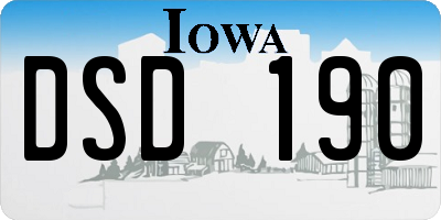 IA license plate DSD190
