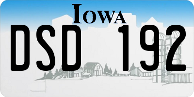 IA license plate DSD192
