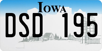 IA license plate DSD195