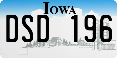 IA license plate DSD196