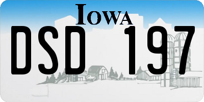 IA license plate DSD197