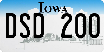 IA license plate DSD200