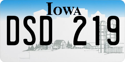 IA license plate DSD219