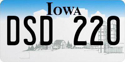 IA license plate DSD220