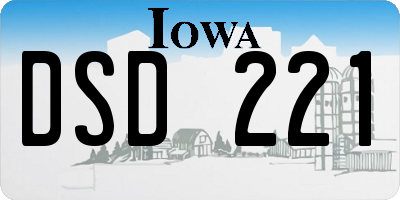 IA license plate DSD221