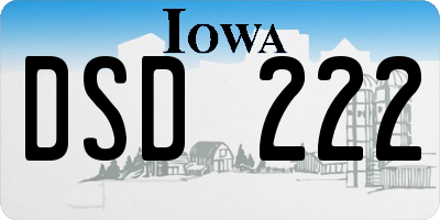 IA license plate DSD222