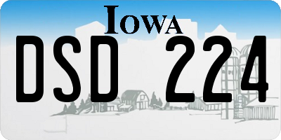 IA license plate DSD224