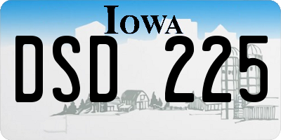 IA license plate DSD225