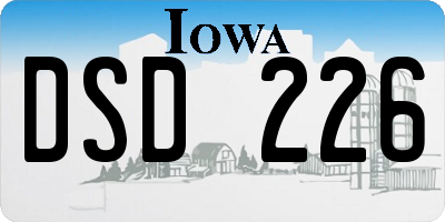 IA license plate DSD226