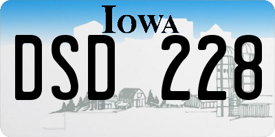 IA license plate DSD228