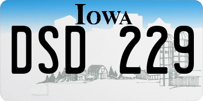 IA license plate DSD229