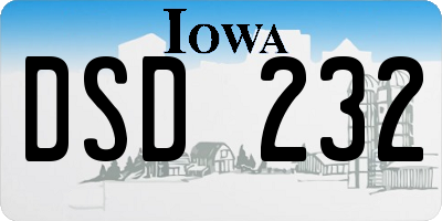 IA license plate DSD232