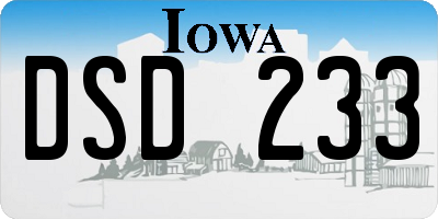 IA license plate DSD233