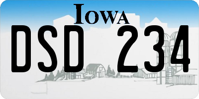 IA license plate DSD234
