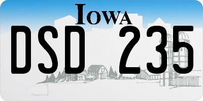 IA license plate DSD235