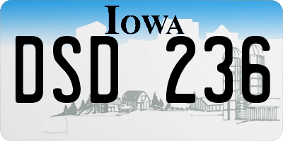 IA license plate DSD236