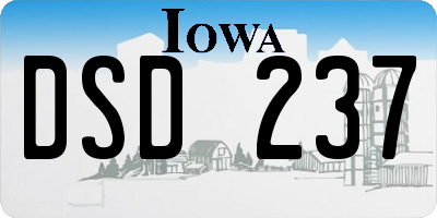 IA license plate DSD237