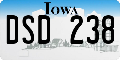IA license plate DSD238