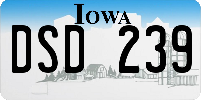 IA license plate DSD239