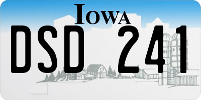 IA license plate DSD241