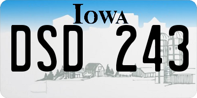 IA license plate DSD243