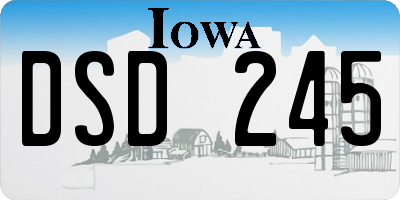 IA license plate DSD245