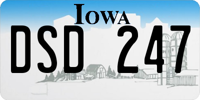 IA license plate DSD247