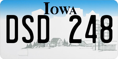 IA license plate DSD248