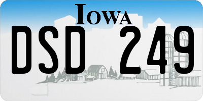 IA license plate DSD249
