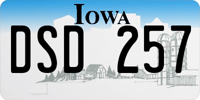 IA license plate DSD257