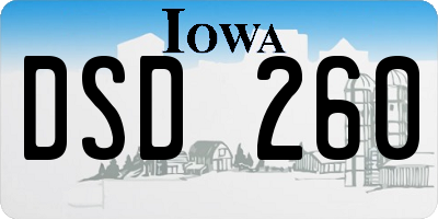 IA license plate DSD260