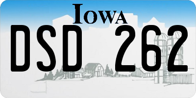 IA license plate DSD262