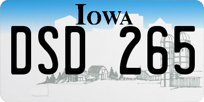 IA license plate DSD265