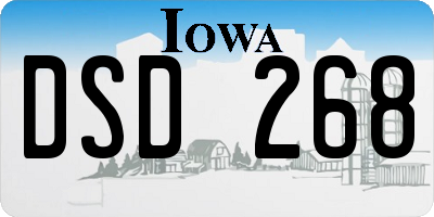 IA license plate DSD268