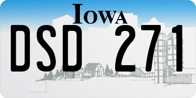 IA license plate DSD271