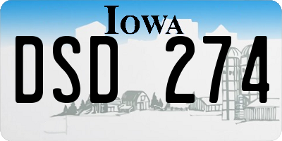 IA license plate DSD274