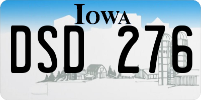 IA license plate DSD276
