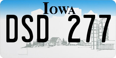 IA license plate DSD277