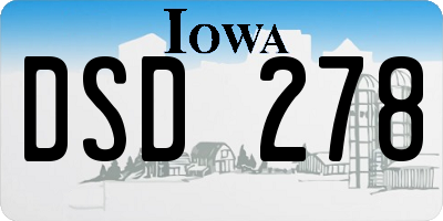 IA license plate DSD278