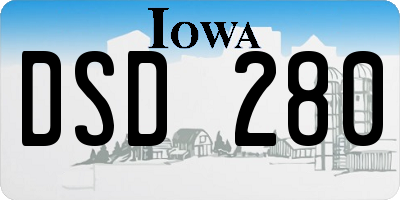 IA license plate DSD280