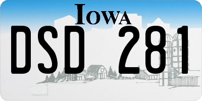 IA license plate DSD281