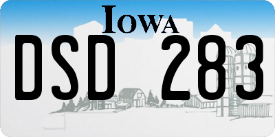 IA license plate DSD283