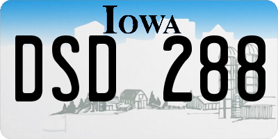 IA license plate DSD288